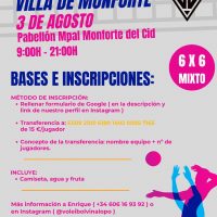 El Club Voleibol Vinalopó, con la colaboración de la concejalía de deportes del Ayuntamiento de Monforte del Cid, organizan el III Torneo de voleibol “Villa de Monforte”.