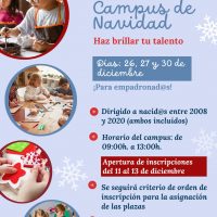 El Ayuntamiento organiza por cuarto año consecutivo su Campus de Navidad gratuito para fomentar el talento y la creatividad de los más jóvenes